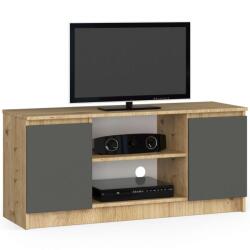 AKORD - K120 Modern Stílusú RTV Szekrény, Artisan Tölgy és Szürke Grafit Színű, 2 Ajtós, 1 Polcos, 120 cm Széles Mártizsas Design, 55 cm Magas, 40 cm Mély (2035)