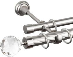 Cristal - Dupla Csavart Kárpitlevél Rúd - Króm - 360 cm