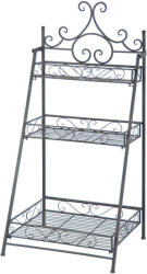  Kovácsoltvas Virágtartó Állvány - 3 Polcos - 114 cm (BPH89)