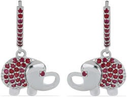  Ezüst Elefánt Fülbevaló - Madagaszkári Rubin - 1.19 karát