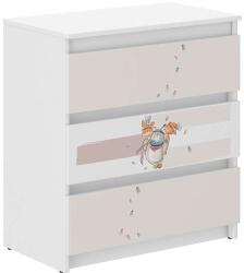  Ifjúsági 3 fiókos Komód - Maci - fehér-bézs
