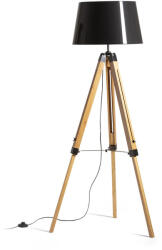  ALVIS/RIDICK állólámpa csillogó fekete arany fólia/bambusz/fekete 230V LED E27 15W