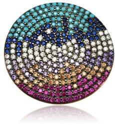  Ezüst Gyűrű - Több Színű Cirkon - 25 mm Kör