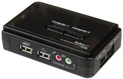StarTech 2 Port Black USB KVM Switch Kit with Audio and Cables (SV211KUSB)