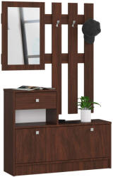 Akord Előszobafal, cipősszekrénnyel, tükörrel, fogassal P170_90, wenge (PP0PZESVEN001)