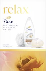 Dove ajándék készlet: Gentle Pamper tusfürdő, 250ml + Dove Tápláló szappan-krém, 90g + tusfürdő