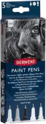 Derwent Professional Liner, 0, 5 mm, többféle felületre, 5 db/készlet, matt színek, fekete/fehér árnyalatban (DW2305521)