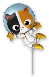  Fólia lufi, mini forma, asztronauta cica, kb. 35 cm