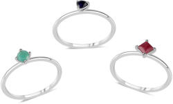  Ezüst Szett Thai Rubinnal és Brazil Smaragddal ( Gyűrű ), ROS414/54