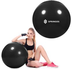 Springos Gimnasztikai labda pumpával, 150kg, 65 cm - Fekete (FB0014)