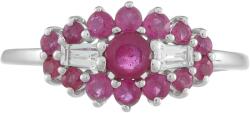  Ezüst Gyűrű Thai Rubinnal és Fehér Topázzal, PCY10985/62
