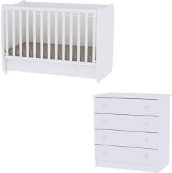 Lorelli Dream kiságy 70x140 + Komód - White