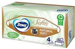 Zewa Softis Natural Soft illatmentes dobozos papír zsebkendő 4 rétegű 80 db