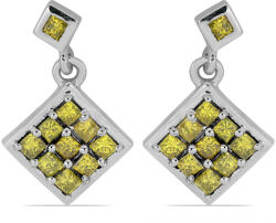Sárga Gyémánt Ezüst Fülbevaló - 0.67 Karát - Y50982