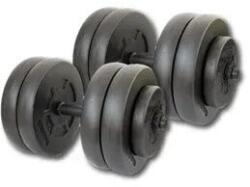 GazoFitness GazoFitness® Kézi Súlyzó 2 x 24kg Menetes súlyzórúddal