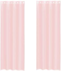 vidaXL 2 db világos rózsaszínű fátyolfüggönyök rojtokkal 140x260 cm 4102087 (4102087)