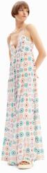 Desigual DESIGUAL, V-nyakú mintás maxiruha, Csontszín, Lila, Türkiz, M (24SWVW06-1021-M)