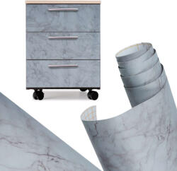  Öntapadó fóliatekercs tapéta furnér szürke márvány 1, 22x50m (KX5515)