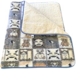  Sleepy-Kids gyermek takaró macis mintával 100% bárány gyapjú 520 g/m2 / 100x160 cm - pepita