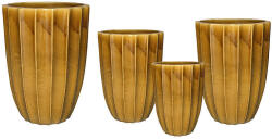  Noble Rib Vase kerámia váza szett okker 30x39-55x73cm S4 (MC-130355)