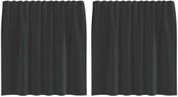 vidaXL 2 db fekete fátyolfüggönyök fülecske tetejével 140x260 cm 4102256 (4102256)