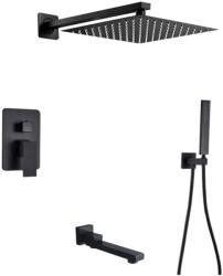  Zuhanycsap szett, Blackswan, M73.42 típus, matt fekete modell, mérete 25 cm