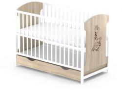 Vessanti Fiókos kiságy VESSANTI MILO GIRAFA - Tölgyfa fehérrel