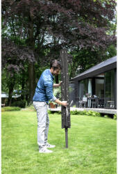 Brabantia Lift-O-Matic 1003467 kültéri, 50 m, állítható magasságú, fém ásónyárs, tok, táska klipszekkel, korrózióálló, fekete (920021327) Ruhaszárító