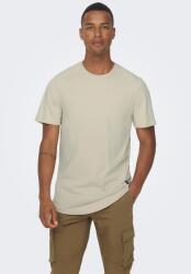 Only & Sons Only & Sons, Kerek nyakú organikuspamut póló, Krémszín, S (22002973-SILVER-LINING-S)