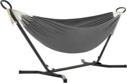 SONGMICS Függőágy fém kerettel SONGMICS, 5 magasságban állítható, maximum 240 kg, 300x90x95cm, szürke (GHS001G01)