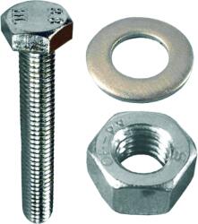 JKH Hatlapfejű Csavar 6x16mm, 4db-os + Anya + Alátét, Inox