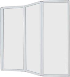 Sanotechnik Kádparaván Háromrészes (40+40+40)x121cm 4mm, Víztiszta, Fehér Profil, Harmonikás