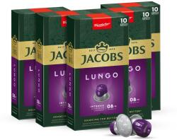 Jacobs Lungo Intenso kávé kapszula készlet, intenzitás 8, 50 alumínium kapszula, kompatibilis Nesspreso Original, 260 g