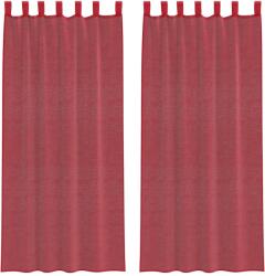 vidaXL 2 db borvörös voile függönyök rúd zsebekkel 0.25 kg 4102248 4102248 (4102248)