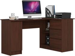 AKORD - Prémium sarok íróasztal B20 CLP, jobboldali elrendezés, wenge színben, 155x77x85 cm, ABS szegéllyel és laminált felülettel, 3 fiókkal és 1 ajtóval, matt kivitelben (IP0PBIUVEN004)
