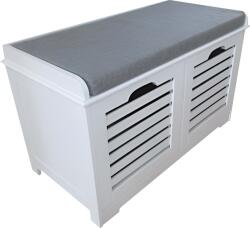 Praktiker Tárolós ülőke 2 Tárolódobozzal Mdf/szürke/fehér 71x43x35cm