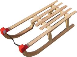 Hazai Kert Fa Szánkó 80 Cm Natúr 24x30x80 Cm Piros Műanyag élvédővel (68941)