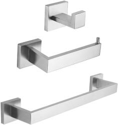 Global Viva Viva INOX Fürdőszoba Kiegészítő Szett - Fogas, WC Papírtartó, Törülközőtartó