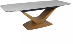 SIGNAL MEBLE Dolce Ceramic Kihúzható Étkezőasztal Kerámia-Üveg Matt Fehér Tölgy (SIG-DOLCEBD180)