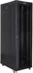 Lanberg 42U / 600x1200mm RACK 19 álló üvegszekrény LANBERG V2 termosztáttal (FF01-6242-12BL) (FF01-6242-12BL)