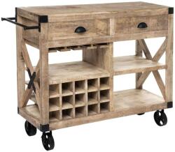  Vintage Mangófa Tálalókocsi - 120x40x98 cm