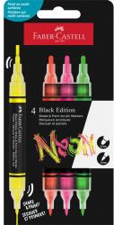 Faber-Castell Black Edition Shake&Paint Neon 4 db kétvégű akrilfilctoll készlet FC285505 (FC285505)