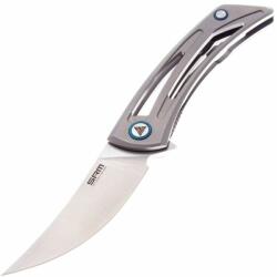 Összecsukható kés, SRM, Unicorn, 7415-TZ, titán fogantyú, 154 cm acél, szürke