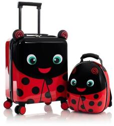  4 kerekű ABS bőrönd hátizsákkal - Ladybug (665556051236)