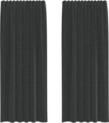 vidaXL 2 db fekete voile függönyök rúd zsebekkel 0.25 kg 4102169 4102169 (4102169)