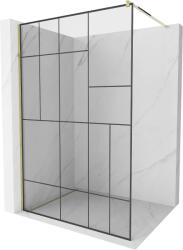Mexen Kioto Walk-in Zuhanyfal - 140x200 cm - Fekete/Arany (5907709132092)