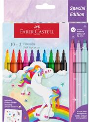 Faber-Castell Unikornis 10+3 db filctoll készlet, glitteres matricával FC554213 (FC554213)