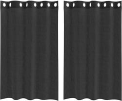 vidaXL 2 db fekete fátyolfüggönyök rojtokkal 140x175 cm 4102060 (4102060)