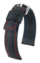 HIRSCH CARBON 22mm vízálló Hi-Tech óraszíj (02592052-2-22)
