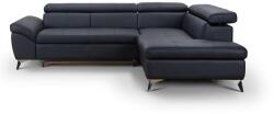 Cotta Fekete, jobb oldali, bőrkárpitos, L-alakú SALERNO II sarokkanapé, ággyá nyitható C096666 PEARCY II 2F-OTM/BK KLEIN (CT0069)